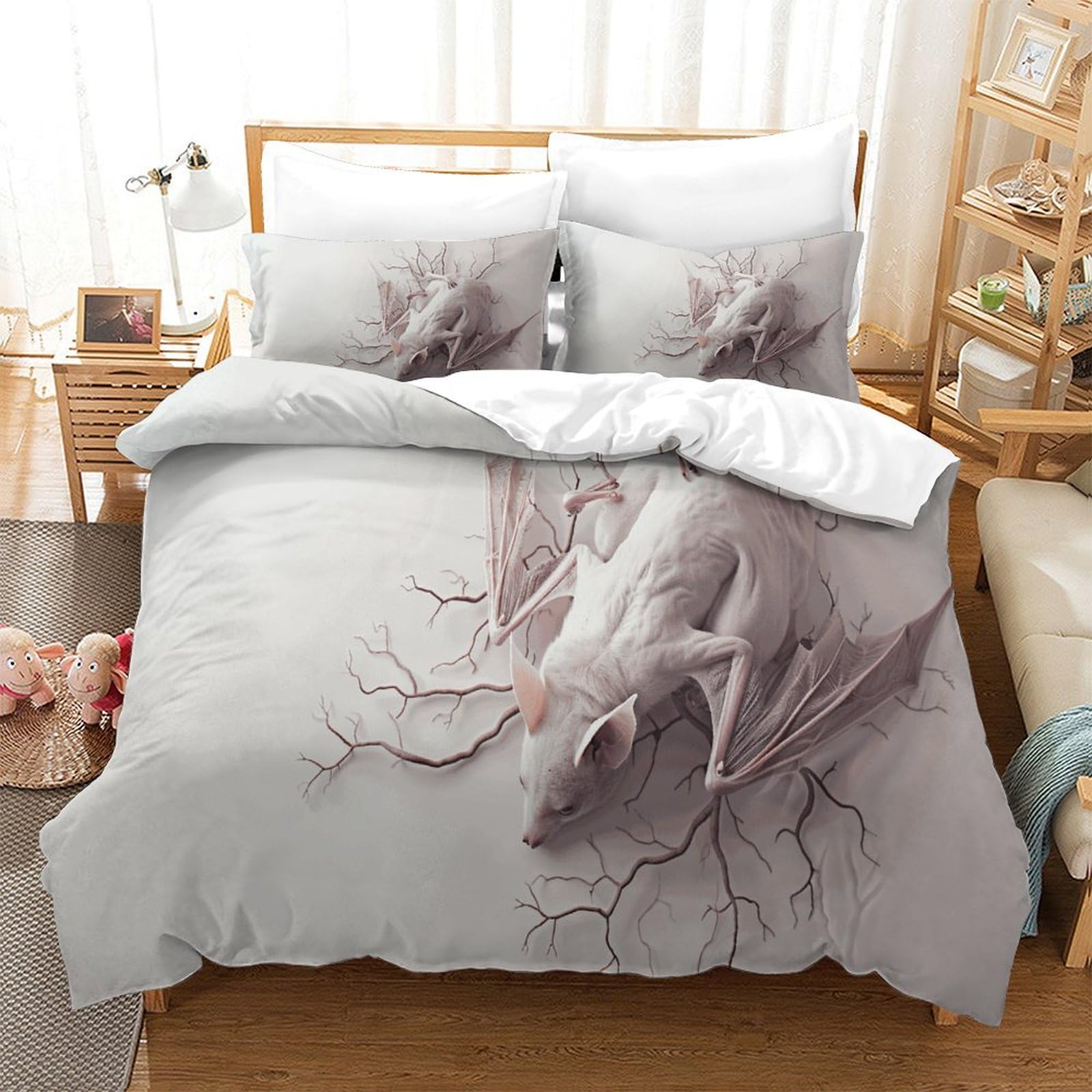 P1S9U7W5Y Realistic Frog 3D Printed Duvet Cover Set 3pcs Microfiber Branch Bedding Set SuperKing