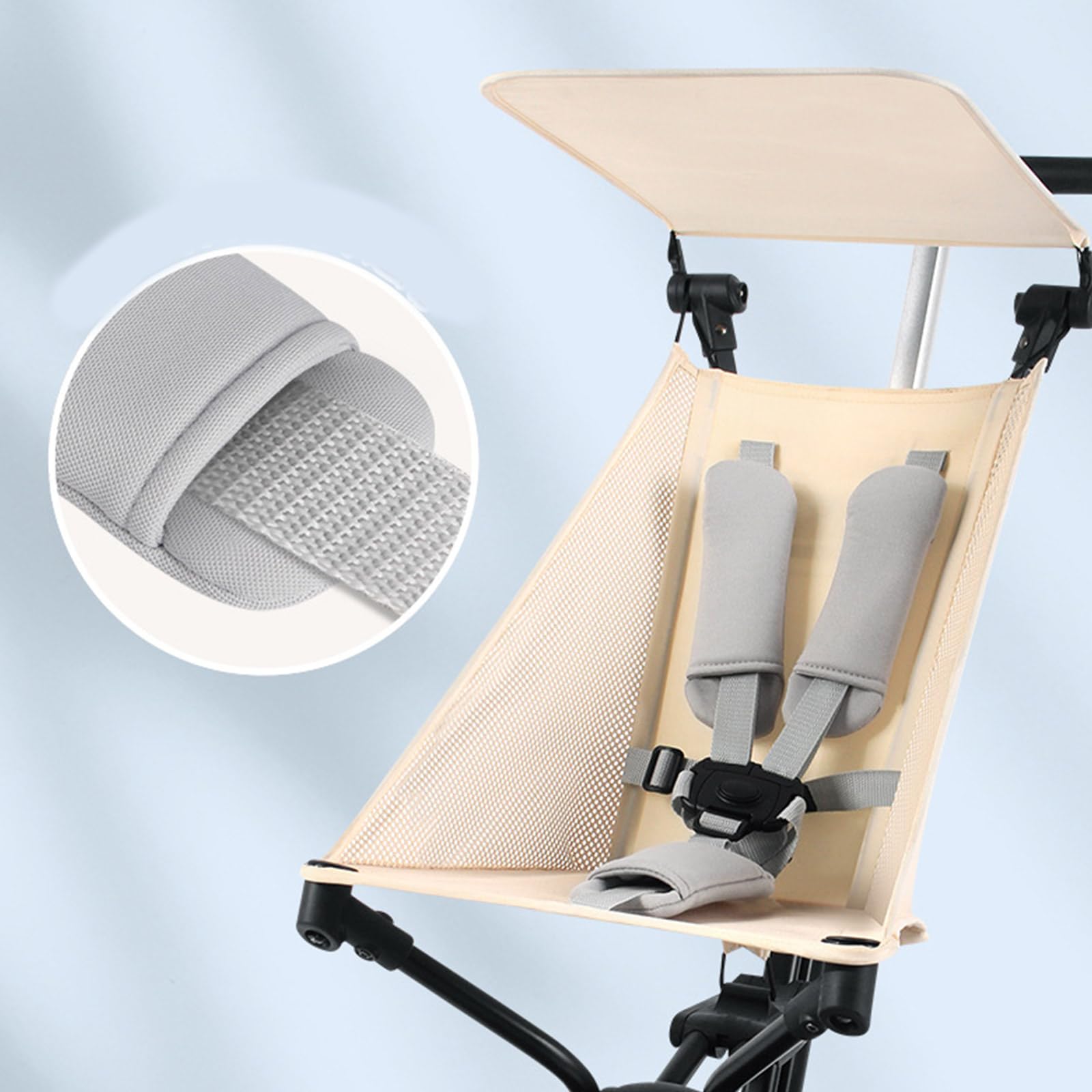 3Pcs Adjustable Baby Cushion Set Shoulder Pads Front Crotch Protector for Strollers Shoulder Pads for Kids — view 8