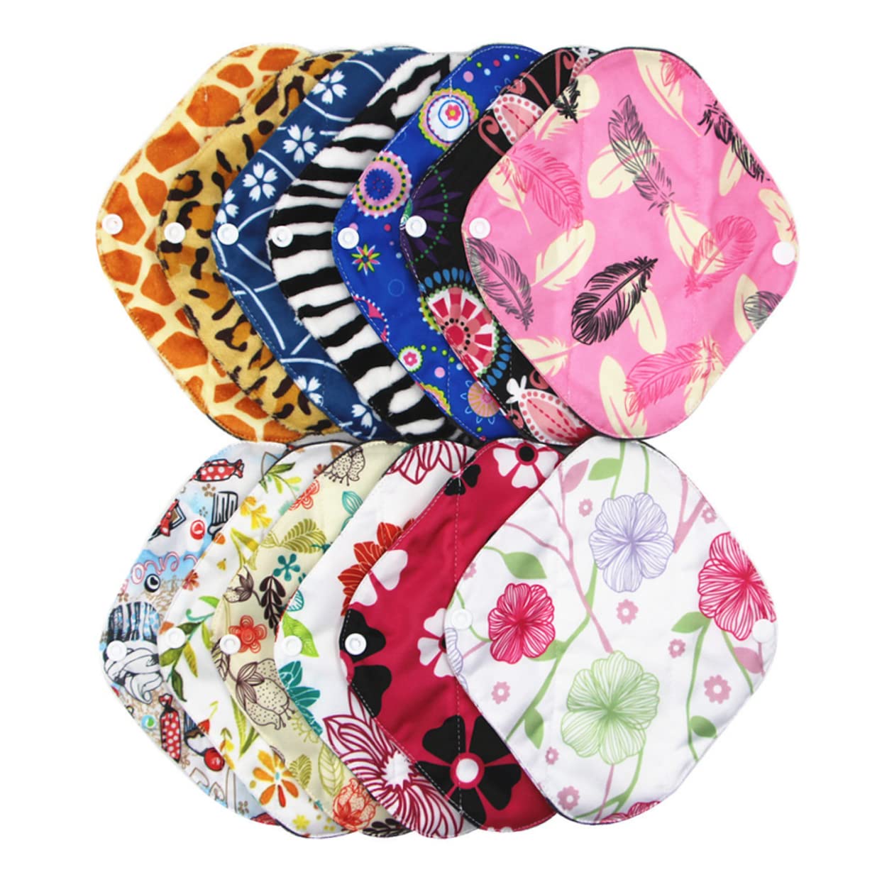 VALICLUD 3 Set Assorbenti Mestruali Riutilizzabili Lavabili Fibra Design Pratico E Comfort Per Donne 5 Pezzi*3