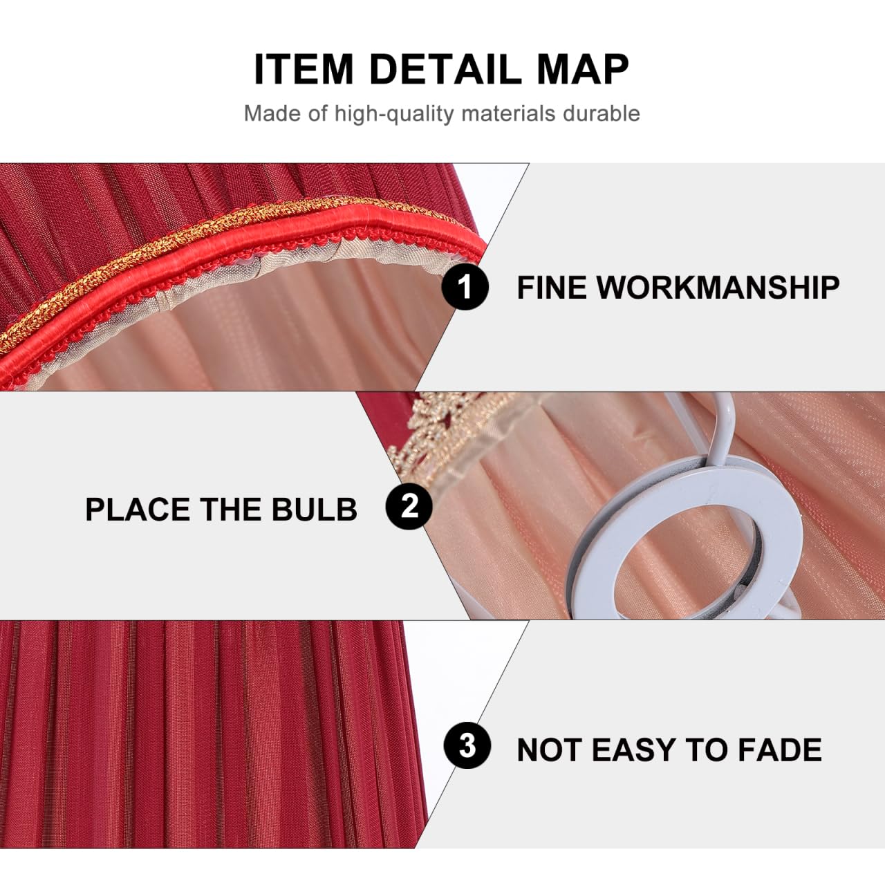 ORFOFE Cloth Lampshade 5.91 Inch Fabric Lamp Shade for E14 Screw Base Ceiling Wall Lamps Decorative Cover for Living Room Bedroom Study Lighting - Image 4