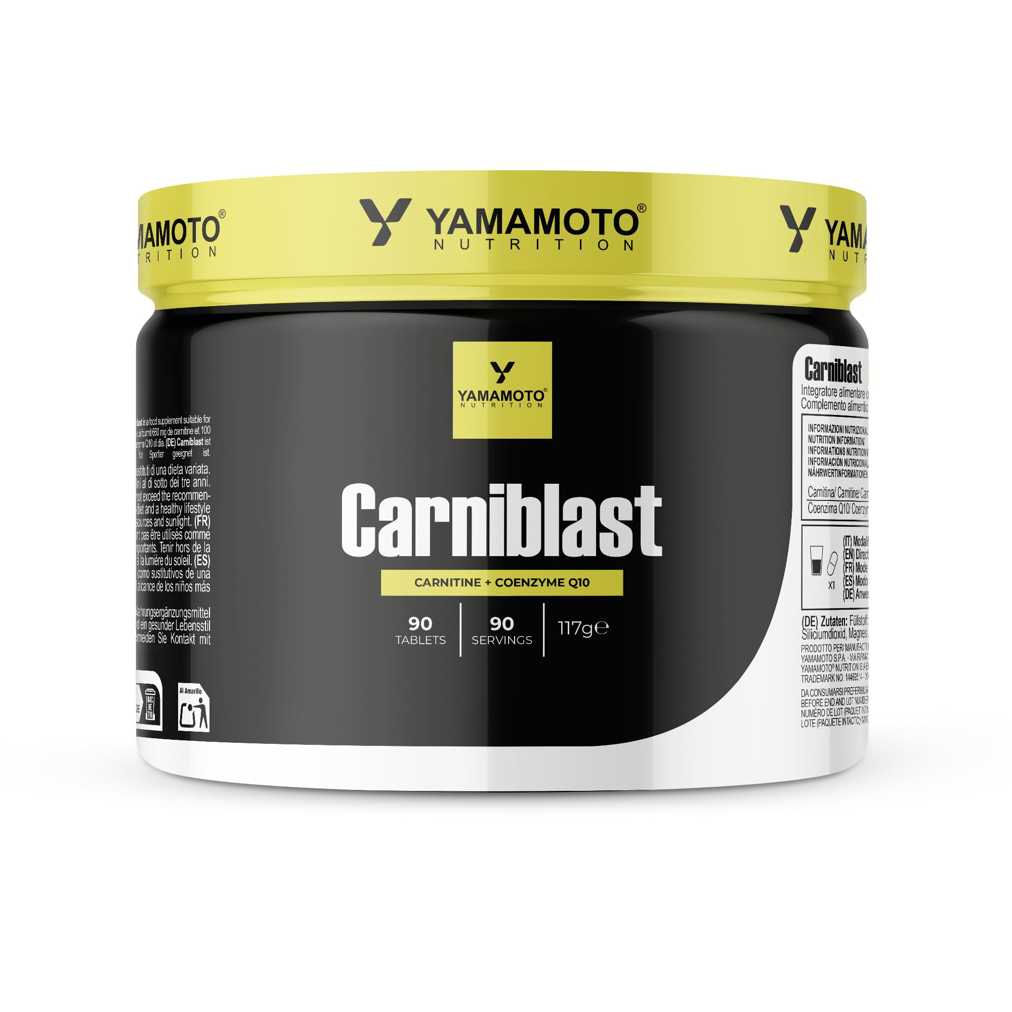YAMAMOTO NUTRITION CarniBLAST integratore di Carnitina L-Tartrato, Propionil L-Carnitina e Acetil L- Carnitina 90 compresse