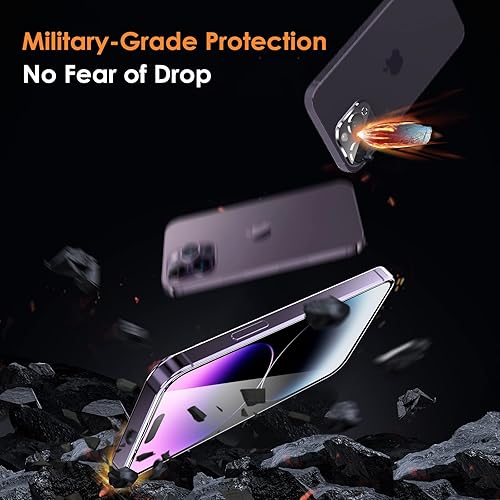 Miniatura 3 de YMHML - Paquete de 3 protectores de pantalla para iPhone 14 Pro con 3 protectores de lente de cámara, protector de pantalla completo de vidrio