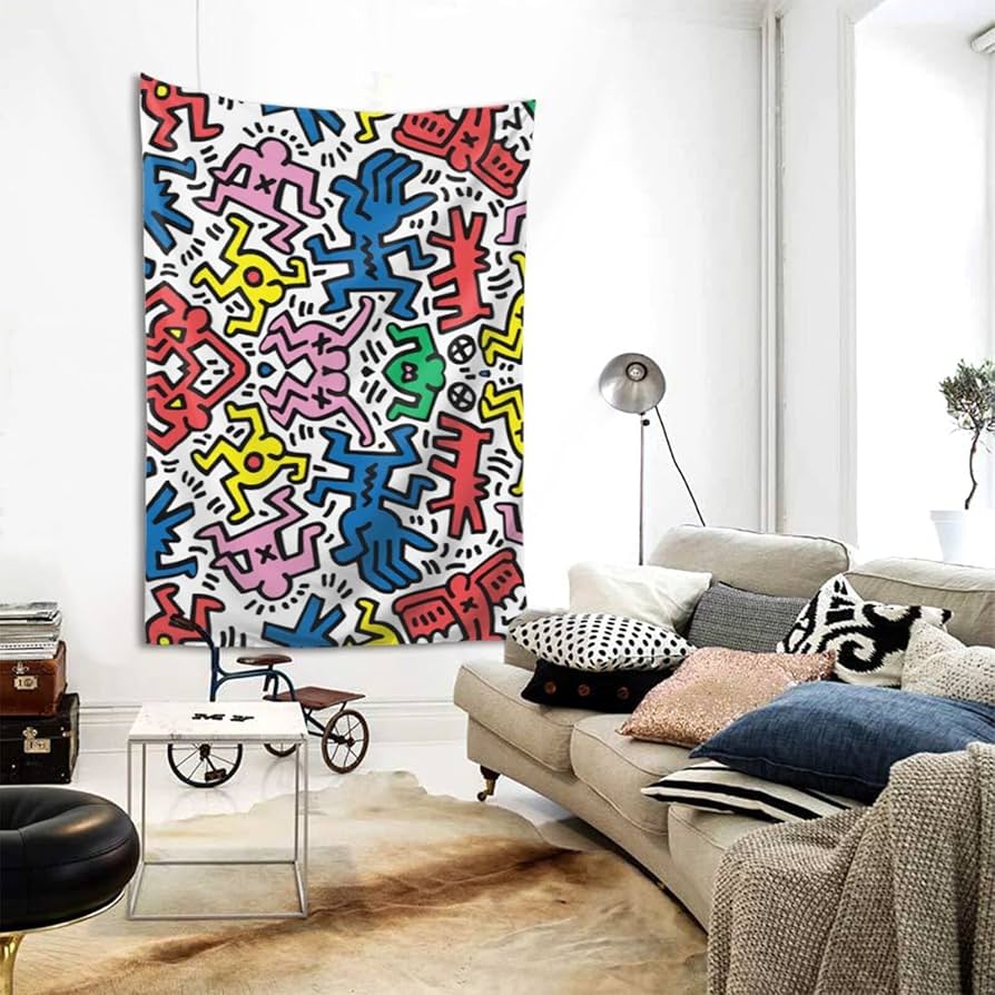 Amazon.co.jp: キース ヘリング (1) タペストリー 壁飾り