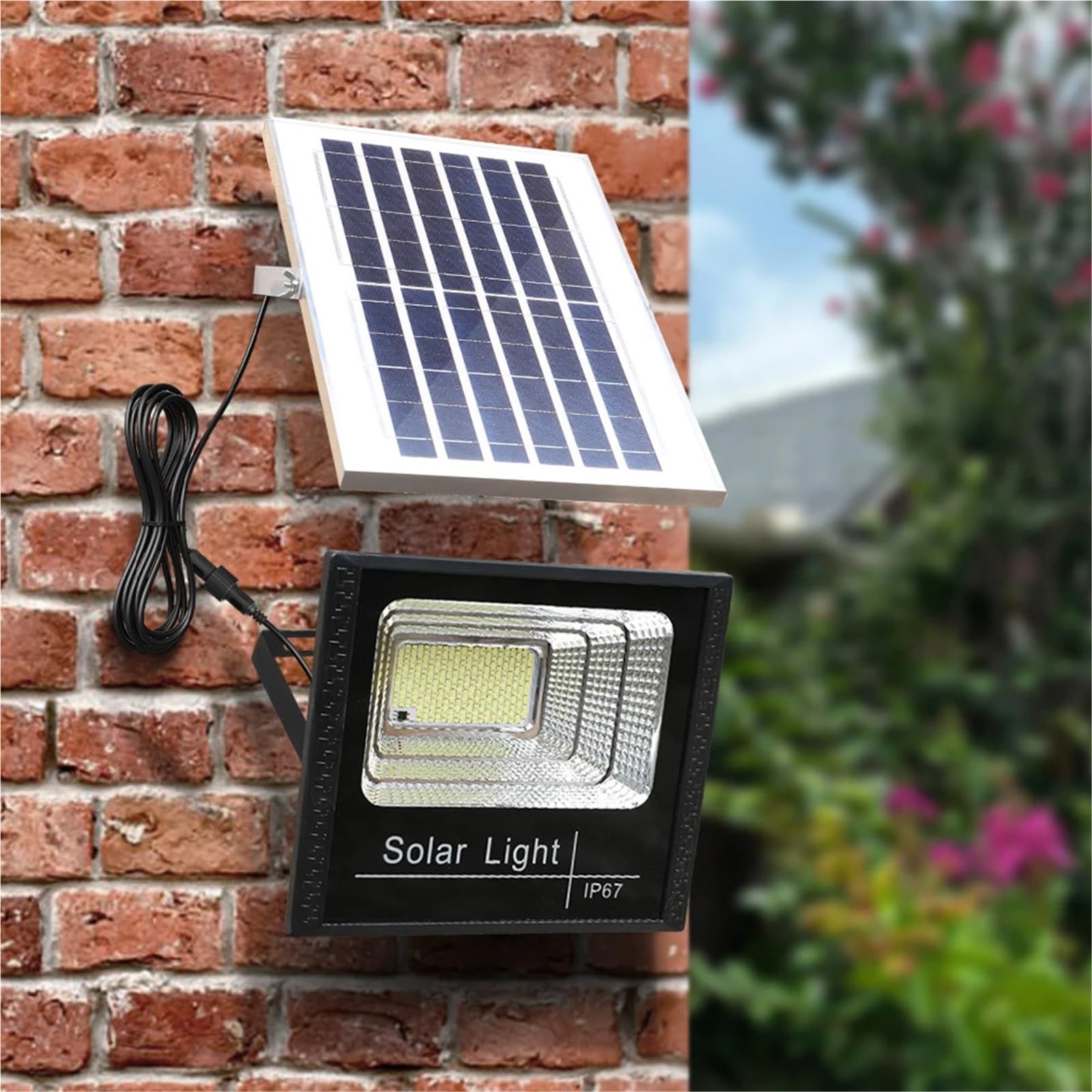 Foco LED para jardín, Foco LED de alto brillo de 500 W, 300 W, 100 W, 50 W, blanco frío, impermeable, for exteriores, farola solar, iluminación de jardín patio, garaje y calle(500W)