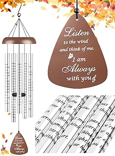 Sympathy Wind Chimes for Outside - Memorial Wind Chimes for Loss of Loved One Prime, Memorial Gifts for Loss of Mother Father, Bereavement Gift in Memory of Loved One for Condolence Remembrance, Brown