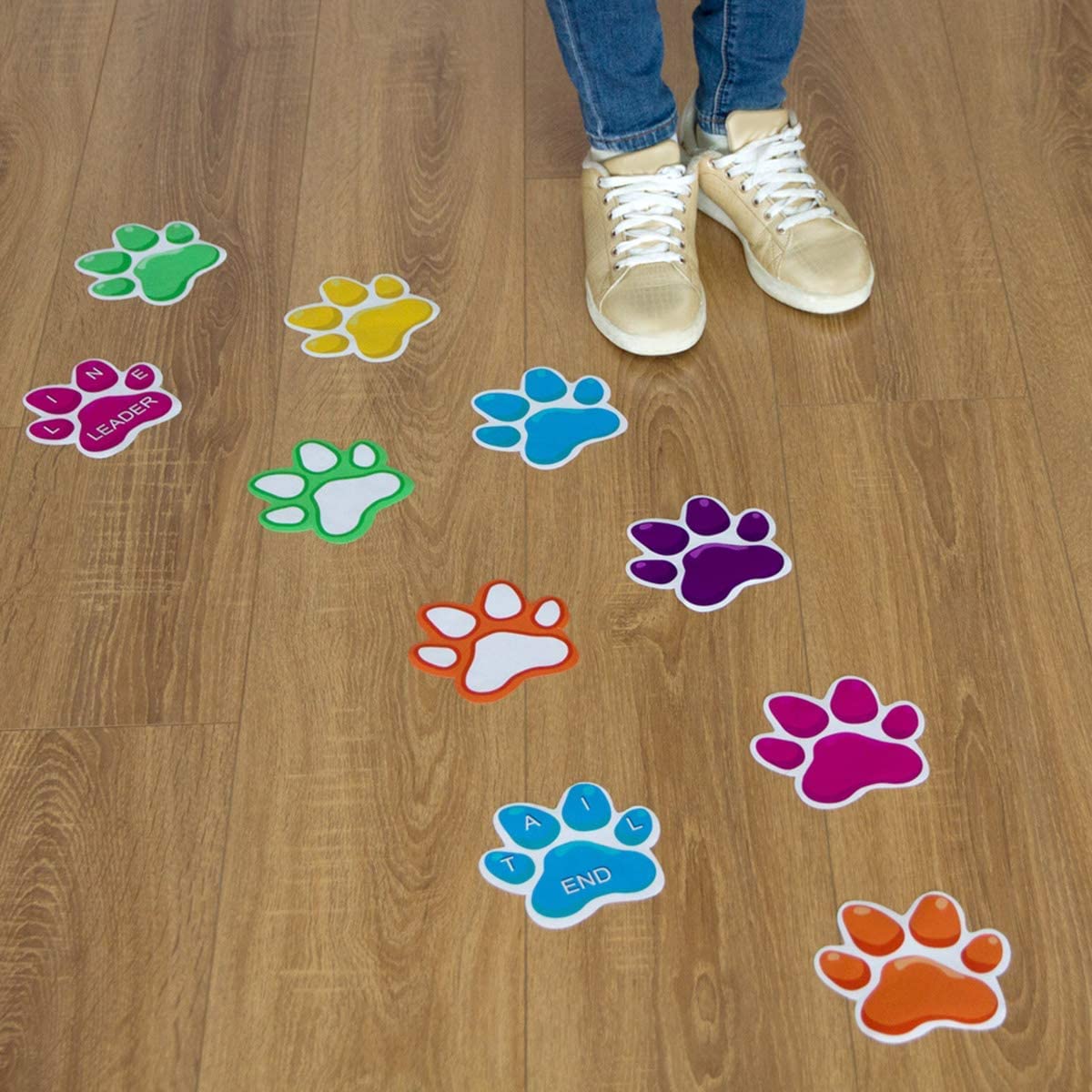 ceiba tree Paw Prints Floor Decals Stickers Classroom Line Up Floor