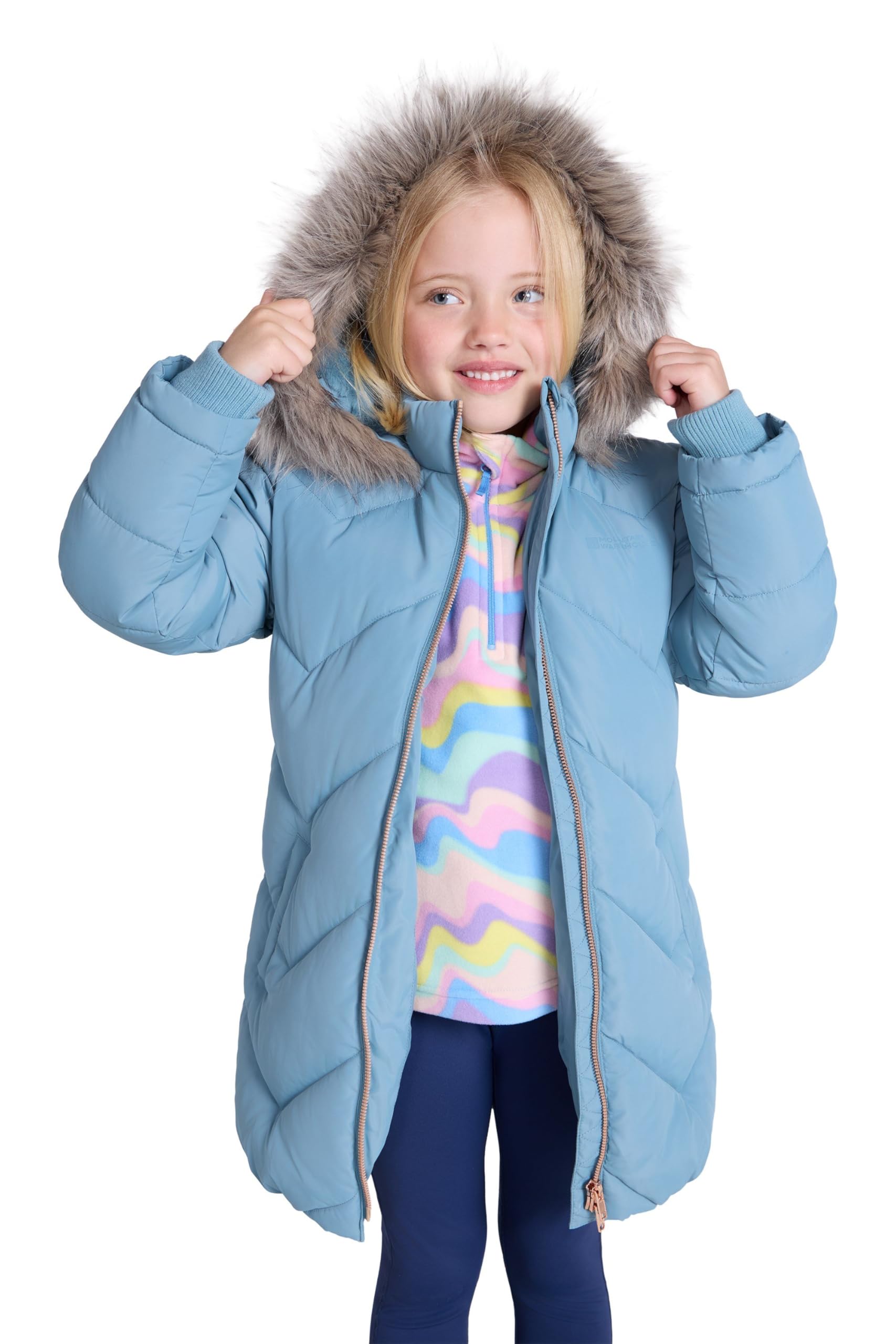Mountain Warehouse Teal Galaxy Kids Padded Puffer Hooded Jacket 9-10Y