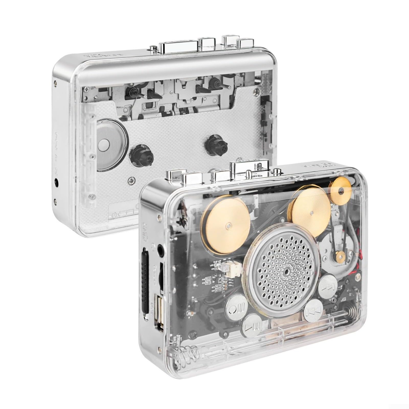 Convertisseur de cassette portable vers MP3 USB Lecteur de cassette Enregistreur Transparent