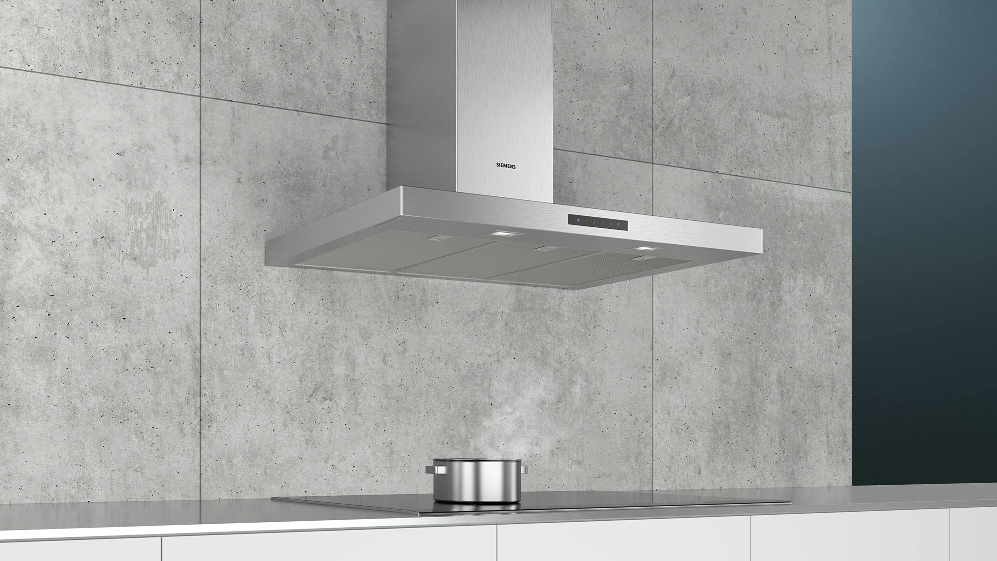 Siemens iQ300 LC96BBM50 cappa aspirante 580 m³/h Cappa aspirante a parete Acciaio inossidabile A - Cappa aspirante a parete (580 m³/h, Aspirante, A, D, 60 dB)