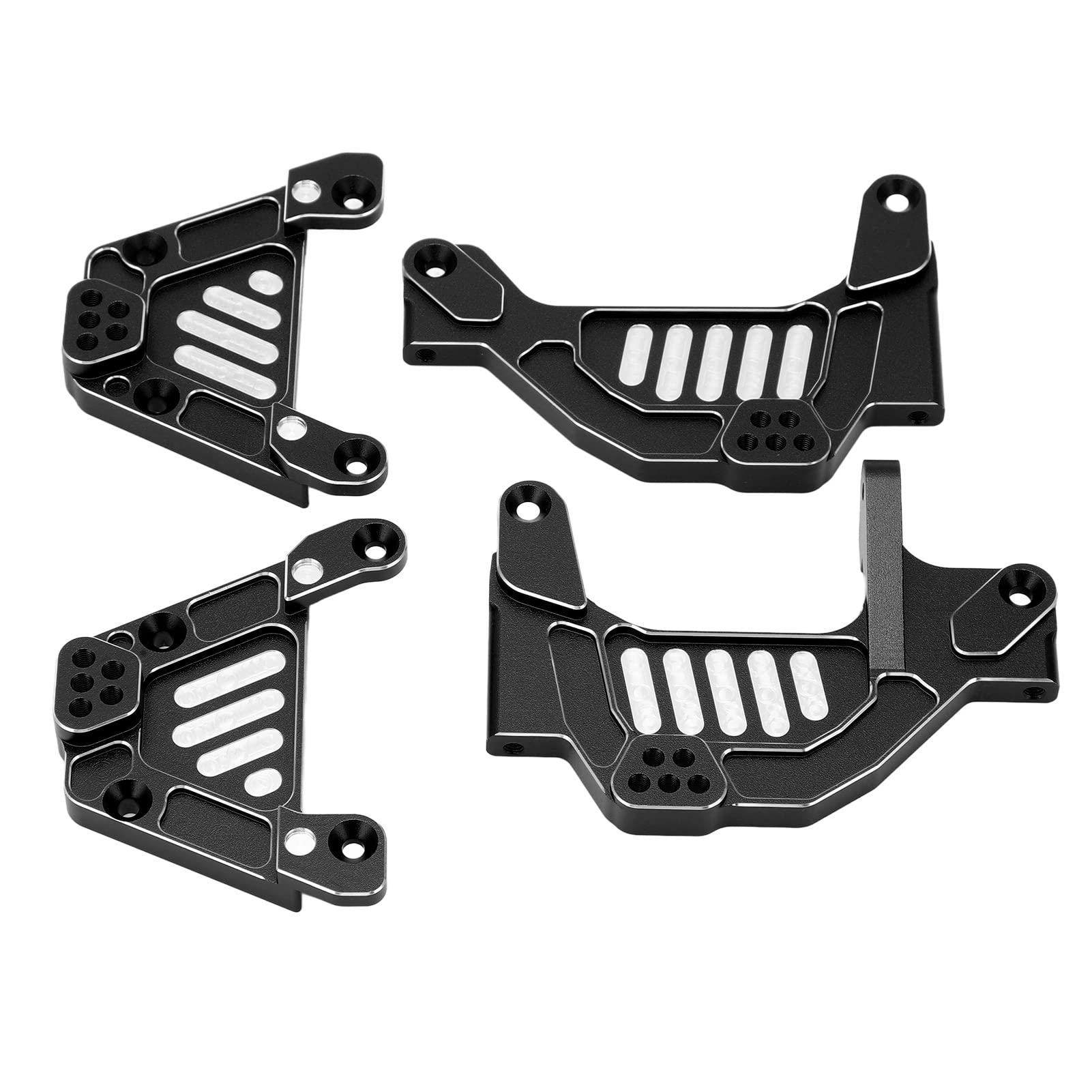 Wieże Amortyzatorów ze Stopu Aluminium CNC Wymienne Obręcze Amortyzatorów dla Axial 1/6 SCX6, Podwozie Samochodu RC Akcesoria do Ochrony Ciała (BLACK)
