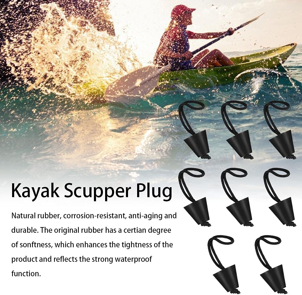 Toptoy Kayak Scupper Plug Kit, Silicone Bungs Stoppers 8 Pcs Kayak