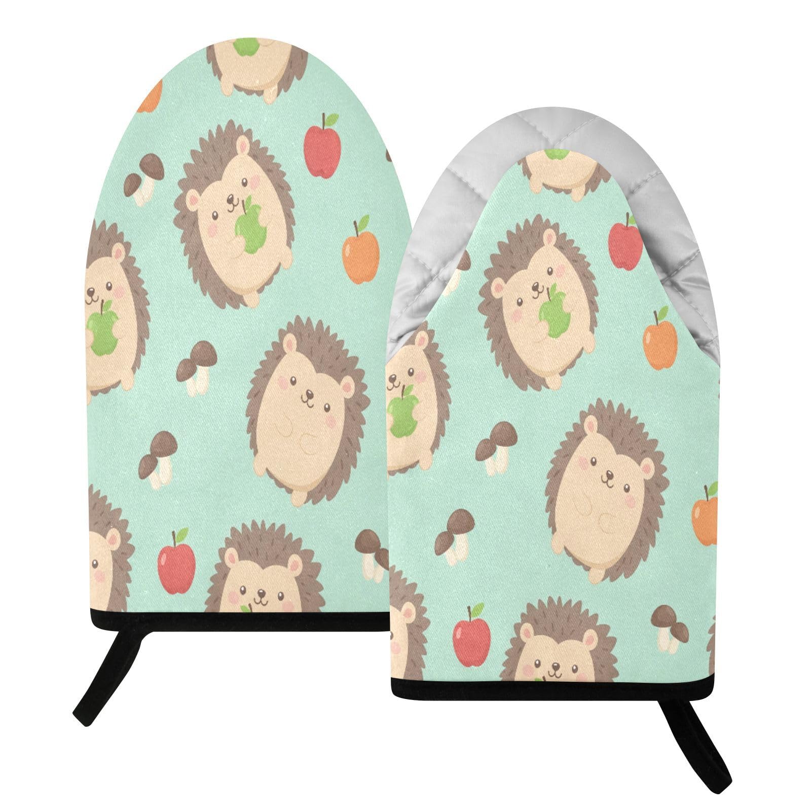 BURSTDDY Cartoon Hedgehog Oven Mitt,Heat Resistant Kitchen Mitts for Cooking