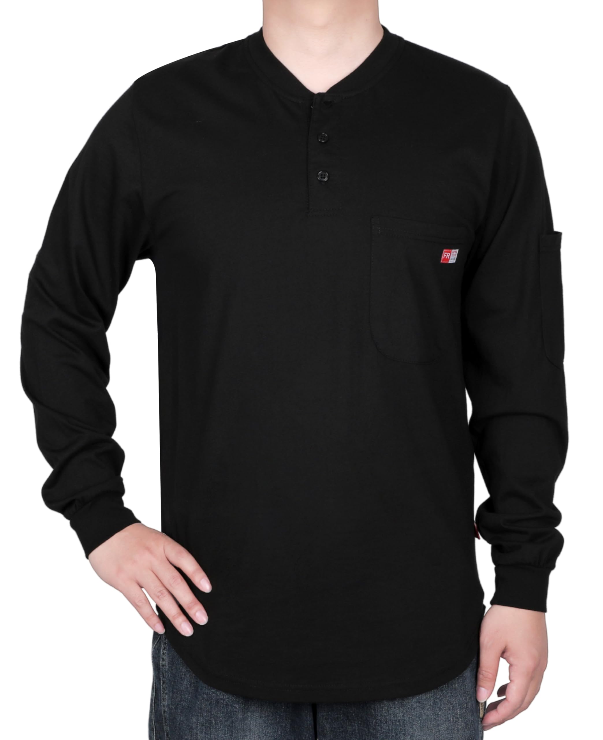 TICOMELA FR Shirts for Men Heather Series 6oz Flame Resistant T Shirt NFPA2112 CAT2 Fire Retardant Henley Shirts