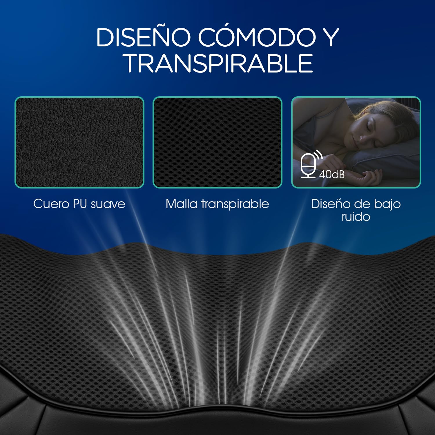 Masajeador Cervical Shiatsu Eléctrico para Cuello y Hombros Negro
