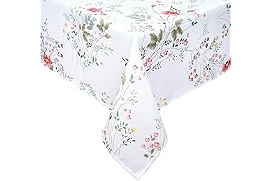 ASPMIZ Elegant Floral Spring Rectangle Tablecloth