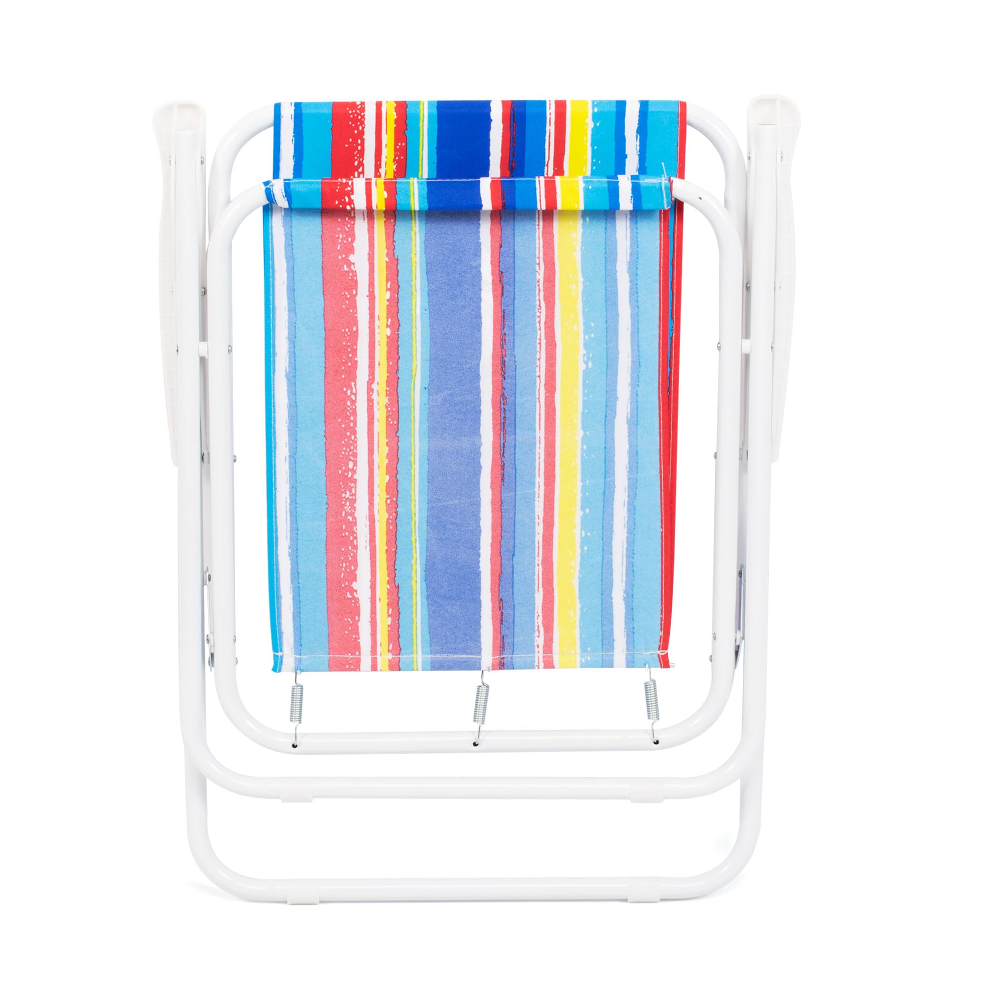 The Secret Home Pack 2 Sillas de Playa Plegables y Ligeras | Silla de Exterior para Camping, Jardín y Terraza | Estructura de Metal Resistente y Tela de Poliéster Rayas |Asiento Portátil (Multicolor)