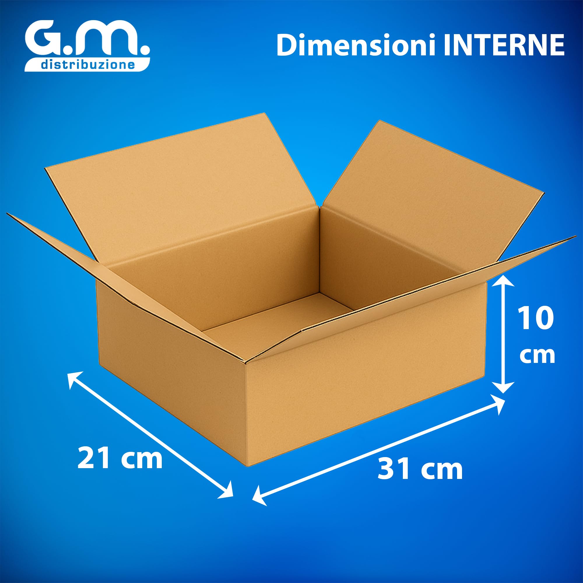 GM 50 Scatole Cartone Avana 31x21x10 h cm - Mono Onda Resistenti per Imballaggio, Spedizioni e E-Commerce - Cartoni Trasloco e Packaging Riciclabile, Vari formati, Ideali per Uffici e Aziende