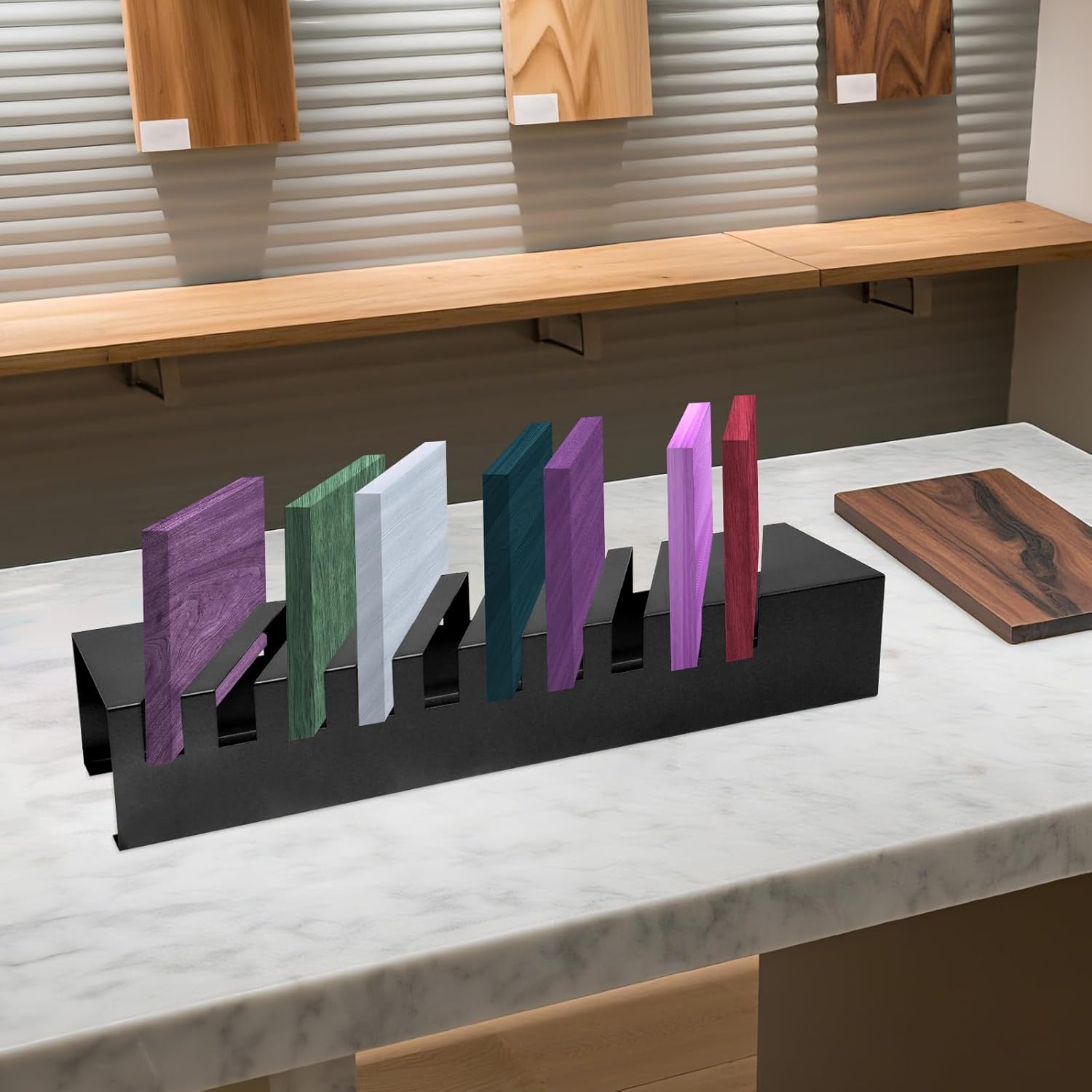 Tile Display Rack, 10 Slots Small Tile Display Stand Metal Portable Floor Tiles Sample Holder Tile Sample Organizer Tabletop Stone Sample Display Racks for Retail Stores Shopping Malls Exhibition Hall