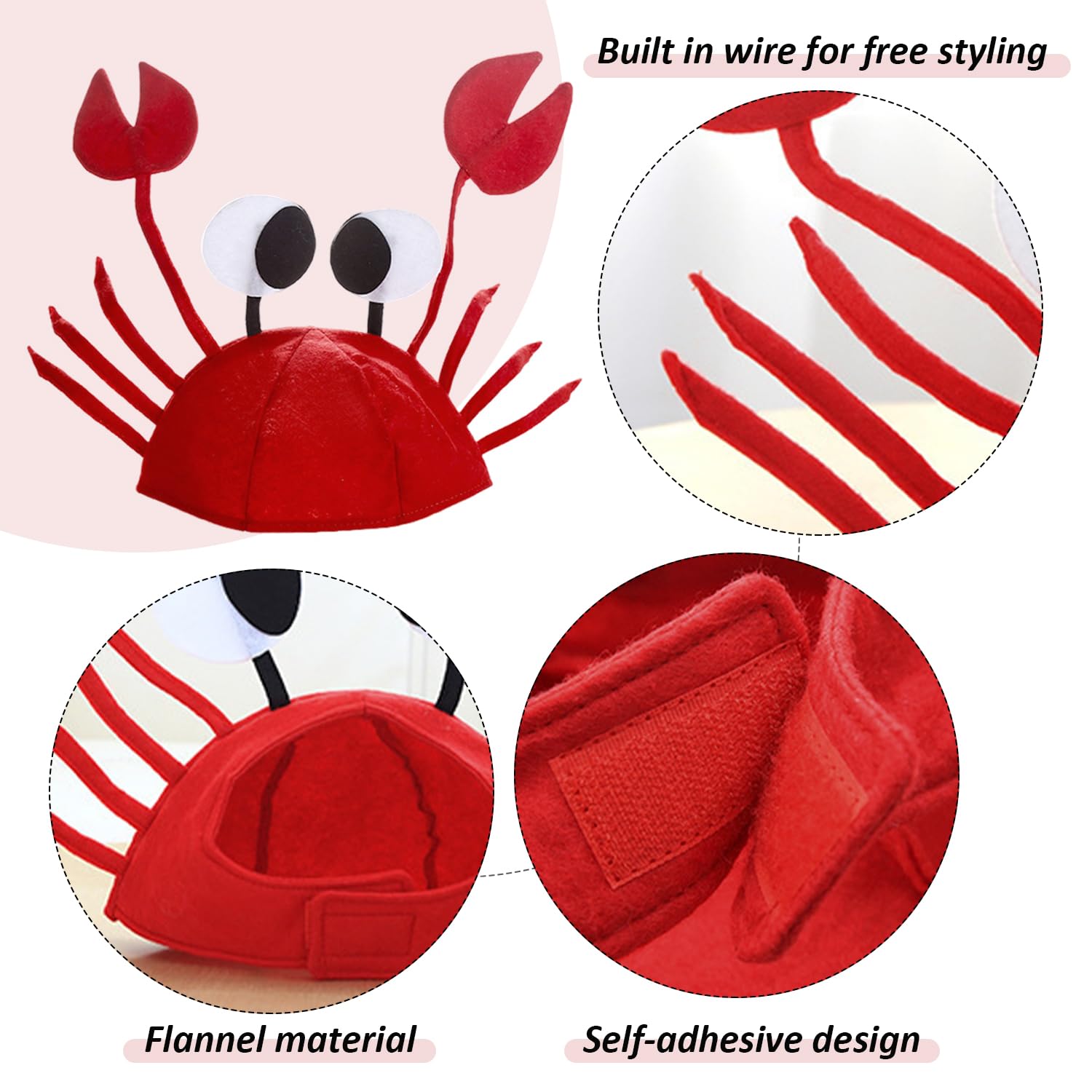 EJUFNS 1 Set Of Children'S Red Crab Costumes, Animal-Shaped Costumes, Party And Dance Accessories, Holiday Commemorative Gifts - Image 3
