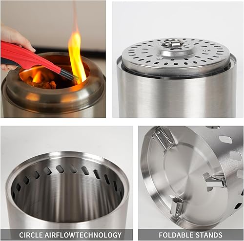 Miniatura 3 de Estufa de fuego portátil para fogata de mesa Mini estufa de hoguera de mesa Pozo de fuego sin humo Estufa de pellets Estufa de leña