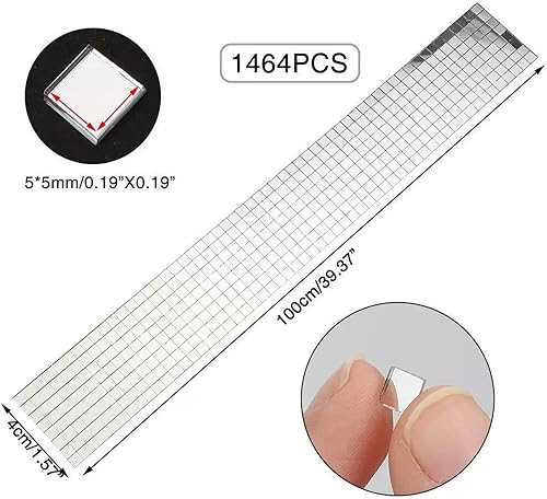 Miniatura 2 de 5856 azulejos de espejo de discoteca de 0.197 x 0.197 in, azulejos de mosaico de espejo de vidrio autoadhesivos, azulejos cuadrados pequeños para