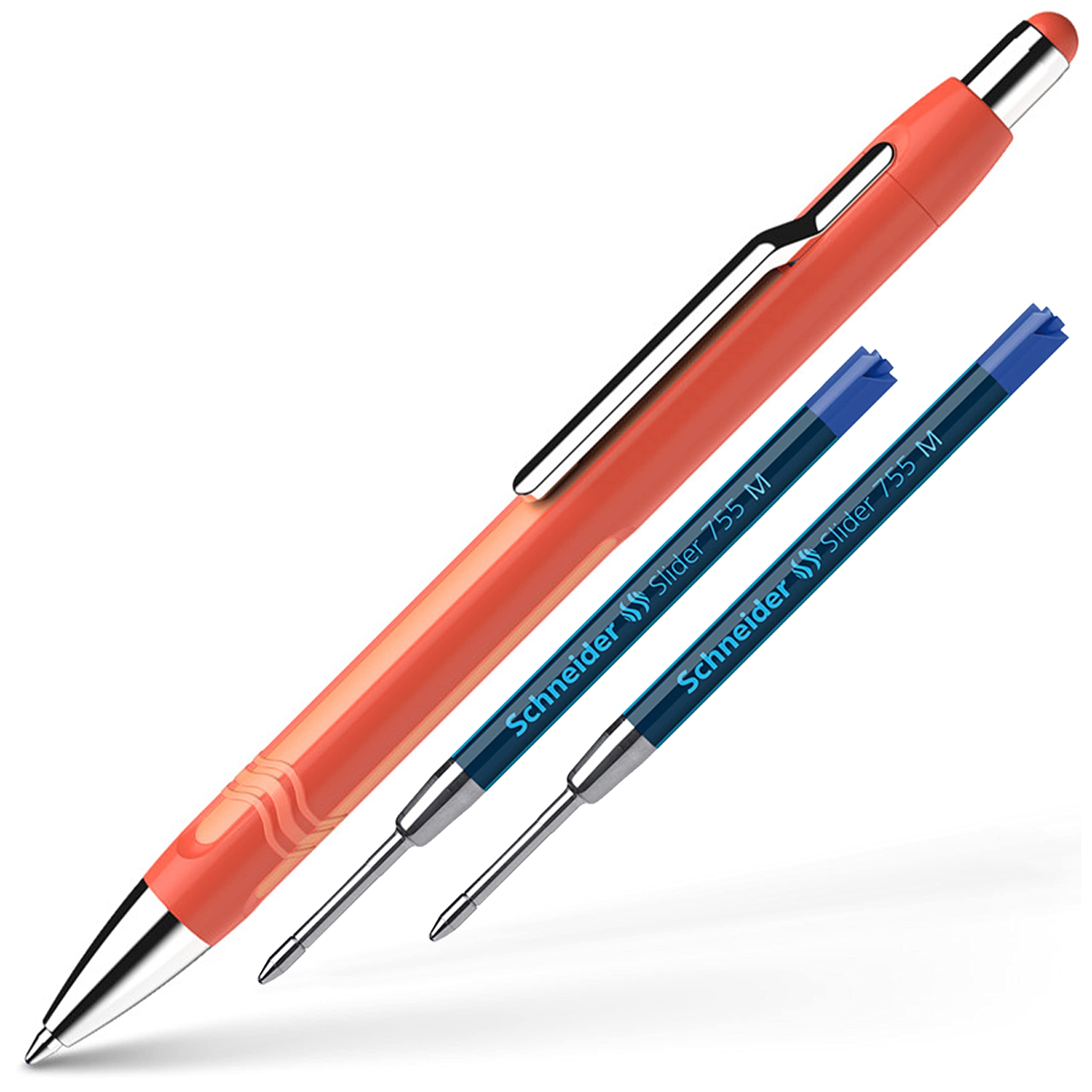 Schneider Epsilon Retractable Ballpoint Pen, Ballpoint Pen, Line Width XB, Ink Colour: Blue, Indelible Refill, 2 Refills, Office Home And Business,