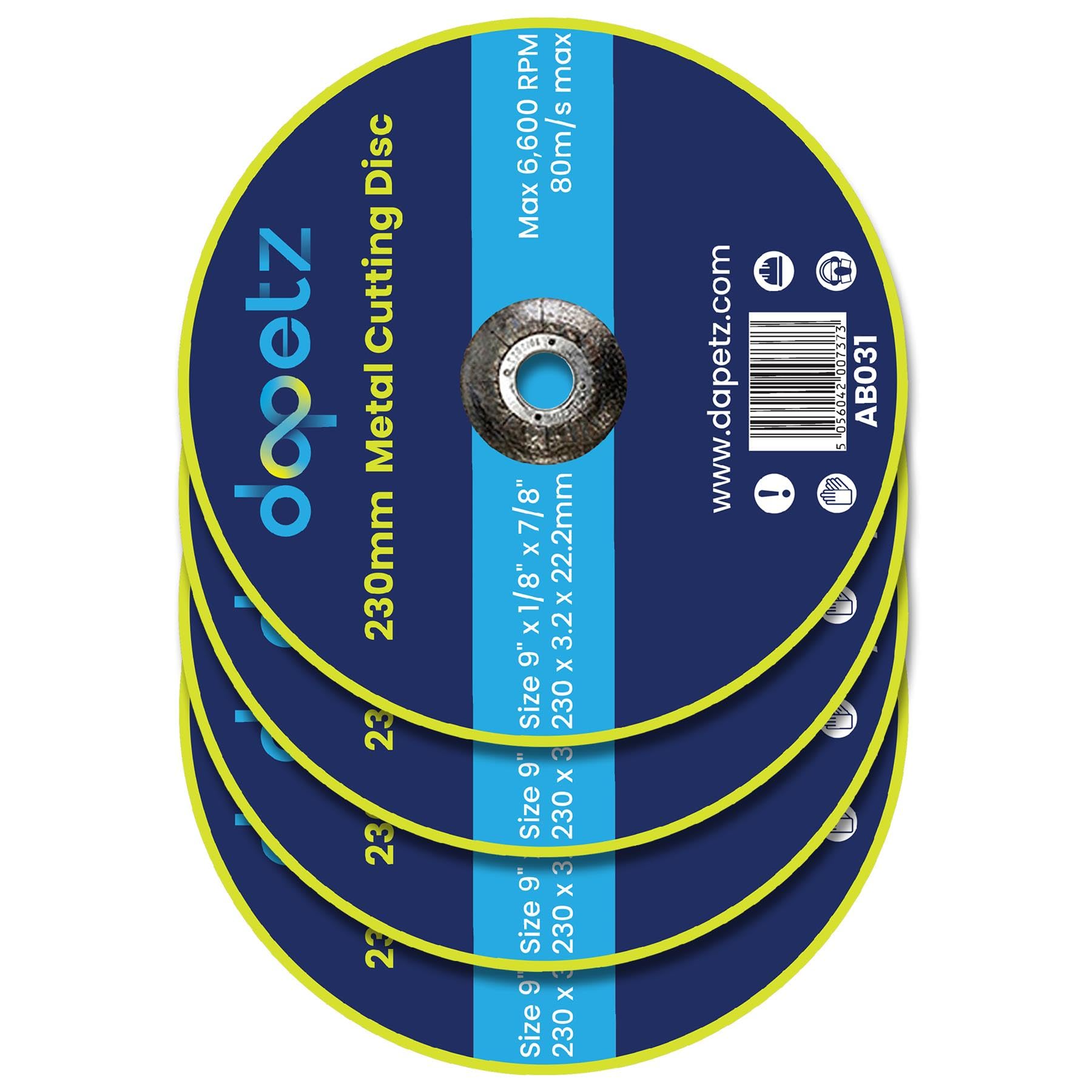 Dapetz Dischi da taglio durevoli in metallo per smerigliatrice angolare, 230 x 3,2 x 22,2 mm, in acciaio inox, ad alte prestazioni, con foro da 22,2 mm per taglio preciso e rettifica liscia, 50 pezzi