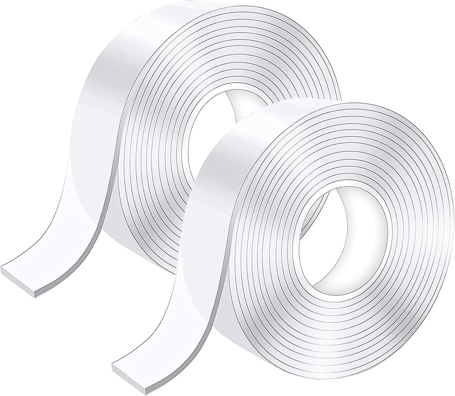 D-fix 2Pcs Double Sided Nano Adhesive Tape, Washable Traceless Nano Gel Tape, Stick To Glass, Metal, Kitchen Cellphone,Pads Or Tile Nano Tape Grip Tape Transparent