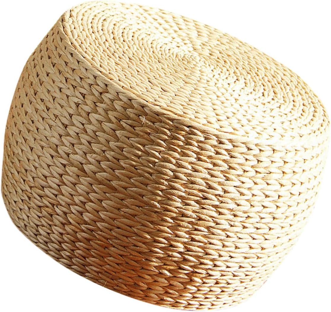 Luxshiny Outdoor Rattan Jute Foot Stools Footstools for Patio Household Stool Mat Boys and Girls Skid