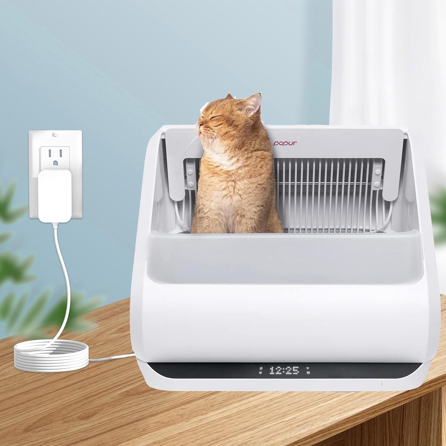 AC Power Cord for BCHARYA,Pet Zone,Meowant,PetSnowy Popur Self Cleaning Cat Litter Box Charger Replacement for BCHARYA Automatic Self-Cleaning Power Adapter ETL Listed (White) image 4