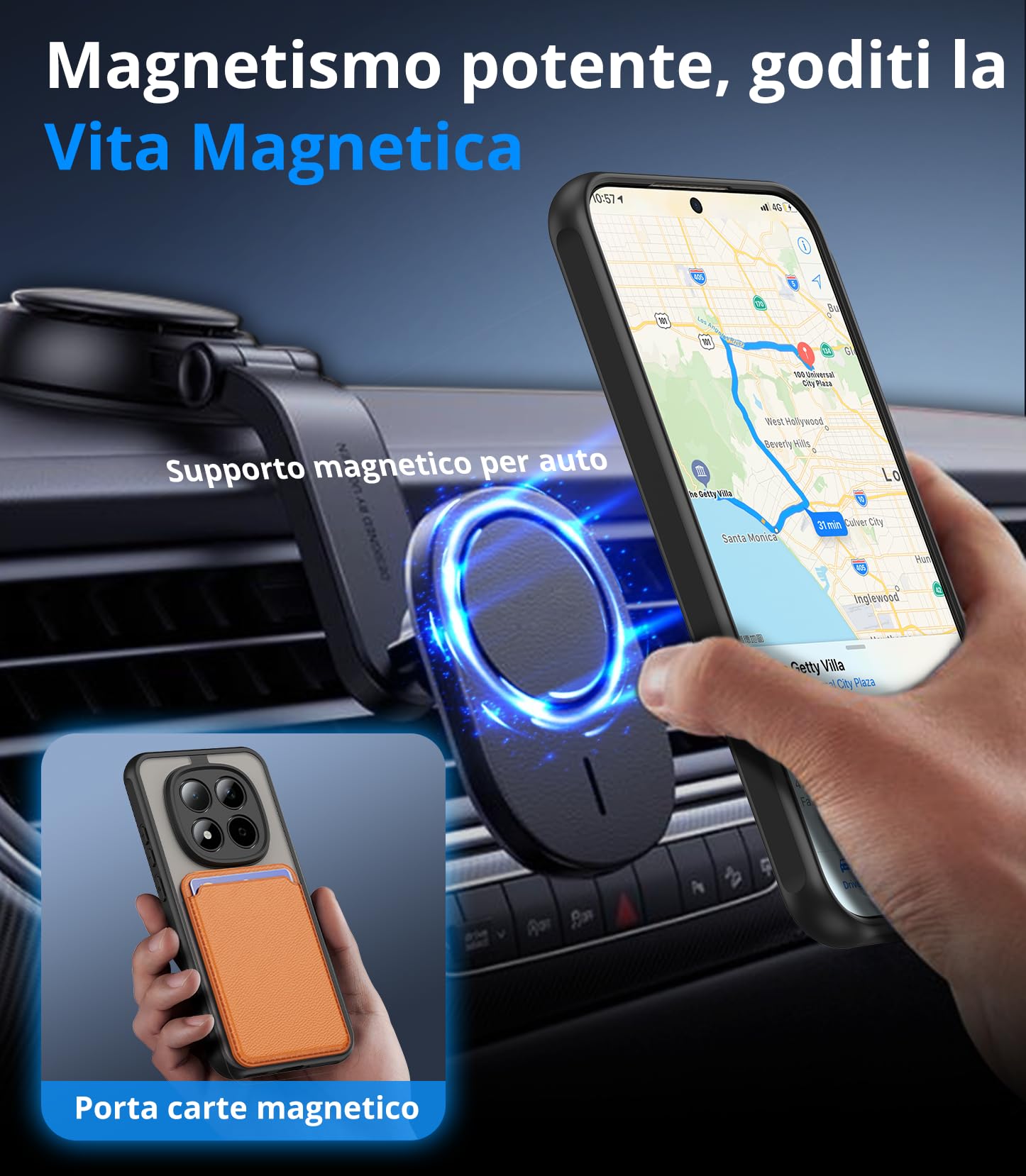 Vansdon Cover Magnetica per Xiaomi Redmi Note 15 Pro 5G con 1 Pezzi Vetro Temperato, Compatibile con Magsafe, Protezione anticaduta livello militare, Cover Traslucida Opaca Sottile Antiurto-Nero