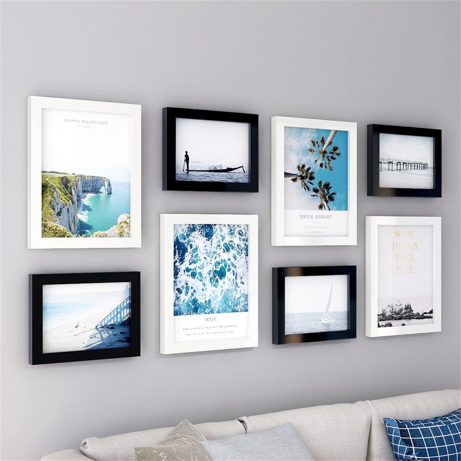 Amazon.co.jp: フォトフレームセット8、壁に取り付けられた額縁、複数