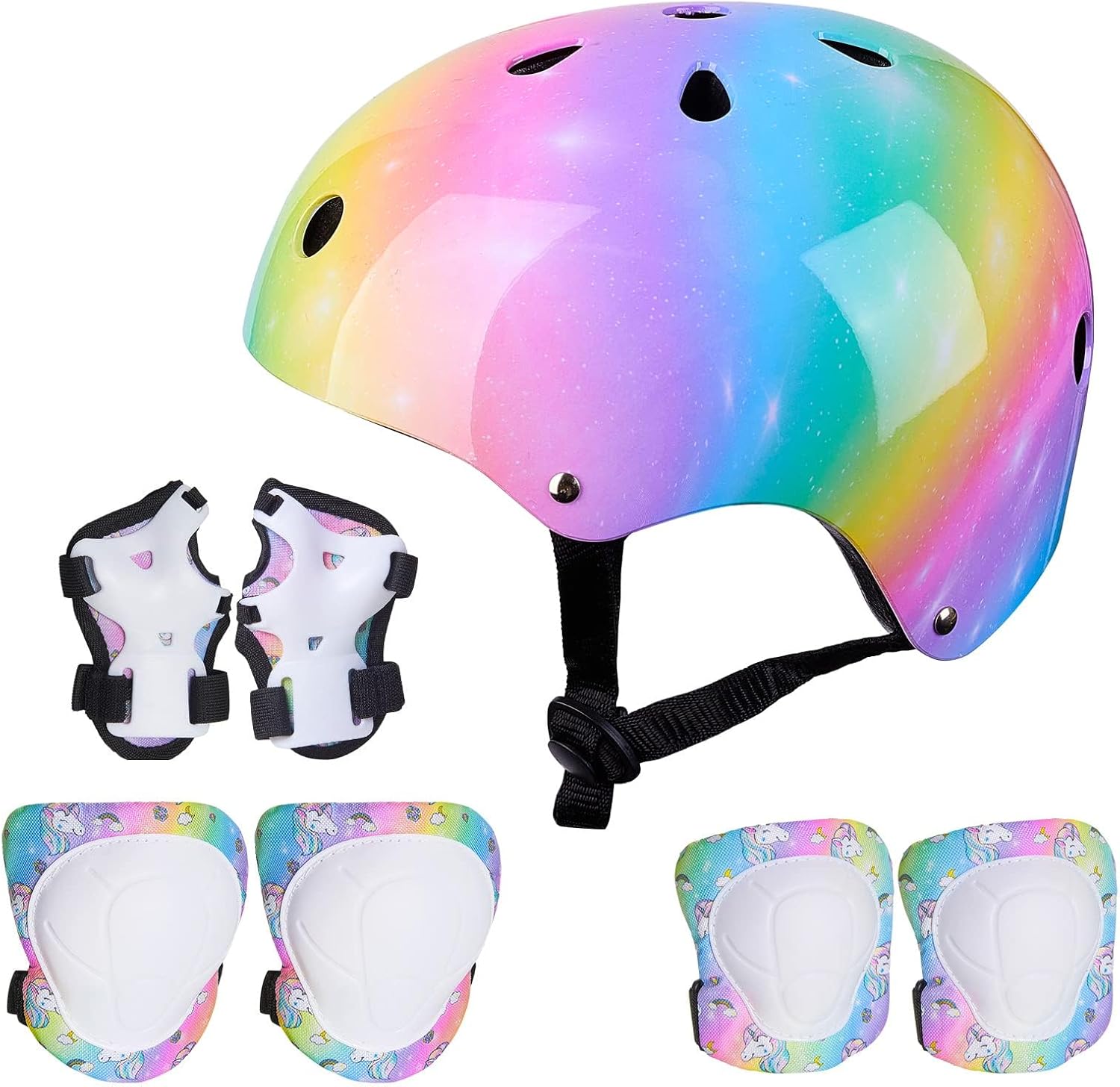 Basumee Kids Helmet and Pads Set Age 38 Years Kids Skateboard Helmet