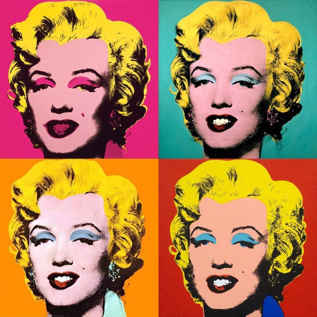 Quadro Pop Art Andy Warhol Marilyn Monroe: Stampa Su Tela 40x40 Cm, Made In France - 5