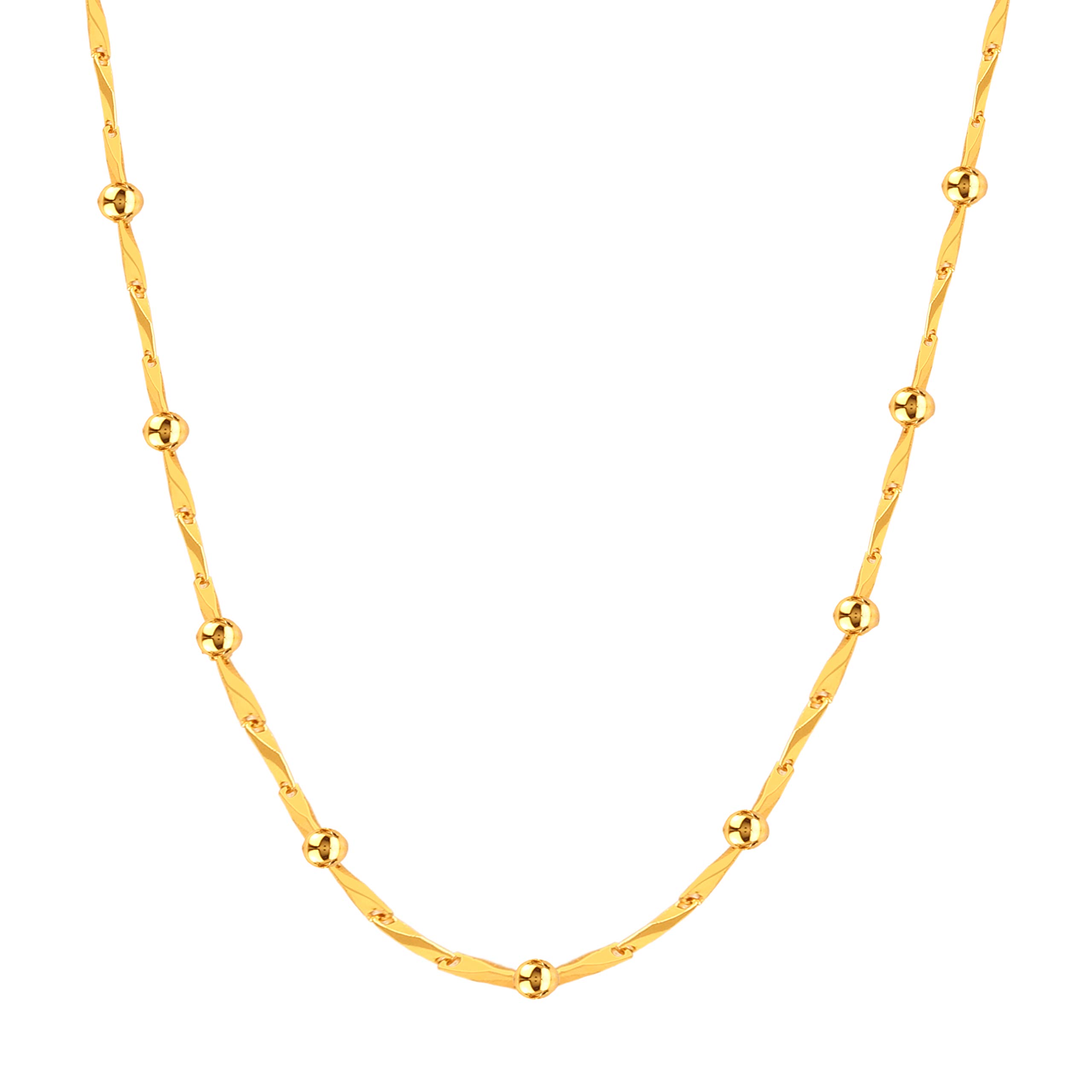 Fashion Frill Gold Plated Brass Chain for Women & Girls Beautiful Classic & Stylish Light Weighted Jewelry (B08CRV9FZ2) Amazon Price History, Amazon Price Tracker