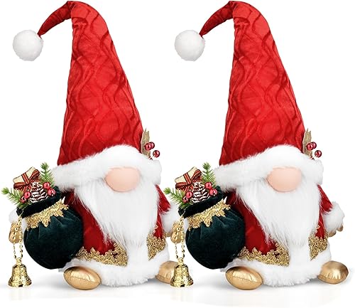 Miniatura 7 de Decoraciones navideñas de gnomo artesanal – Figura de Gonk nórdico de gran tamaño de 18 pulgadas, bonita decoración escandinava del enano Tomte