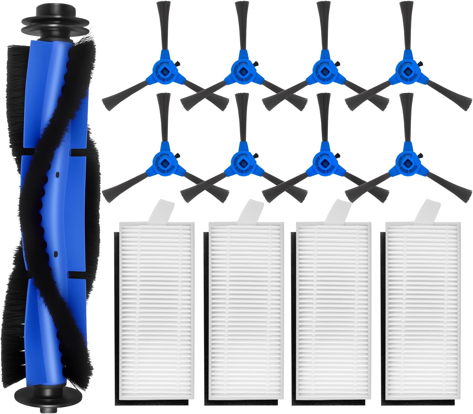 – 13Pcs Replacement Parts for Eufy RoboVac 11S, 15T, 30, 30C, 15C, 12, 25C, 35C Vacuum Cleaner 1 Roller Brush 4 Filter 8 Side Brushes