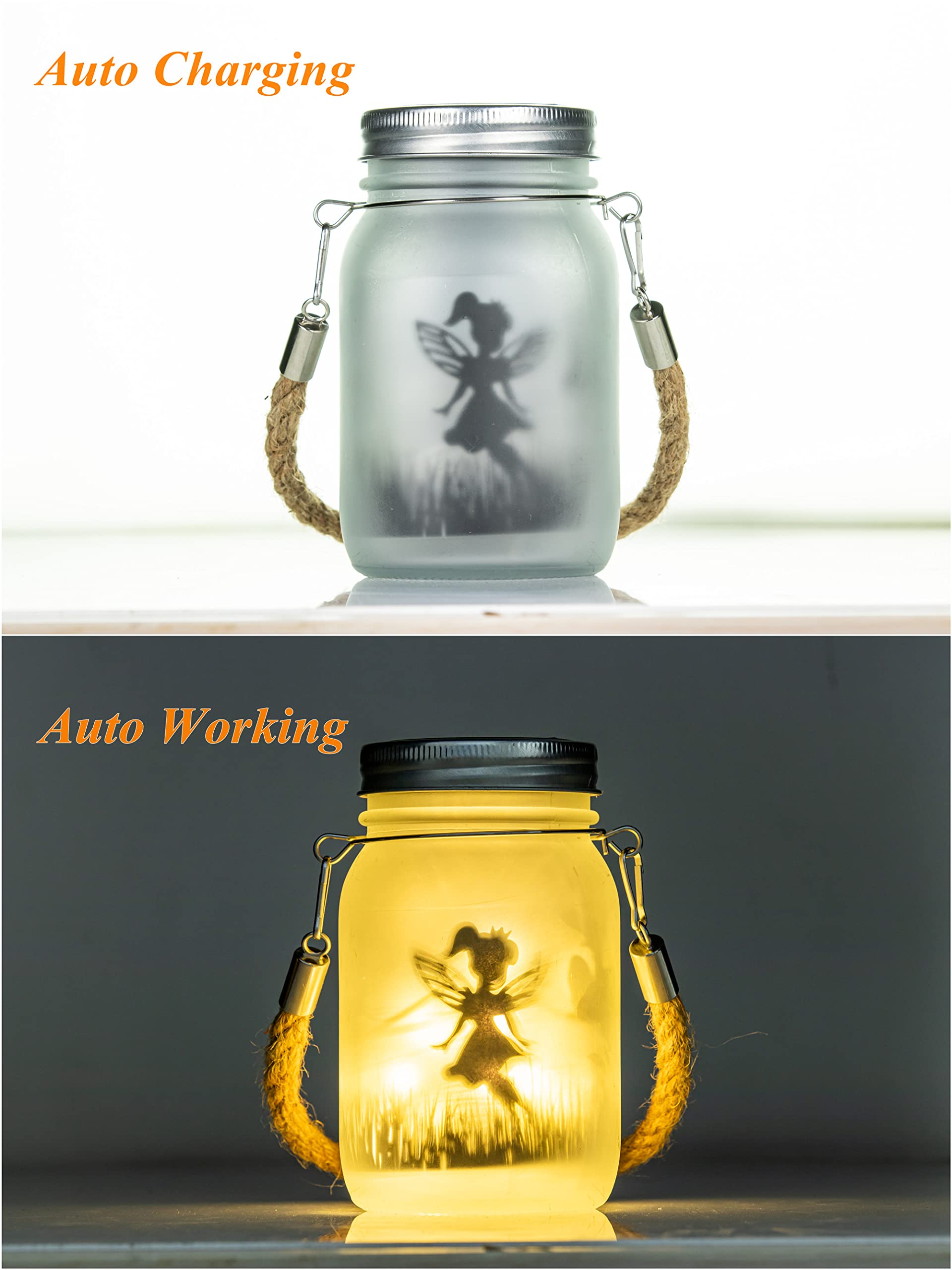 Confezione Da 2 Lanterne Solari Decorative In Metallo Con IP65 Impermeabile - Luci Giallo Caldo Da Esterno Per Giardino, Patio, Balcone - Regalo Per Donne