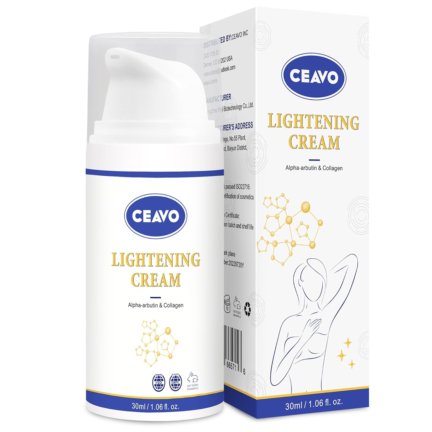 Skin Lightening Cream For Dark Underarm , Knees , Elbows , Inner Thigh , Bikini Line , Armpit Area Bleaching cream?Permanent Whitening No Rebound , Spot Remover Lighten Body Black Designed by USA