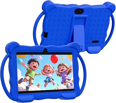 Kids Tablet 7 inch for Children,32GB ROM Toddler Learning Tablet with Protective Case,Pre-Installed Educational Apps, Parental Control,Gift for Boys and Girls Blue