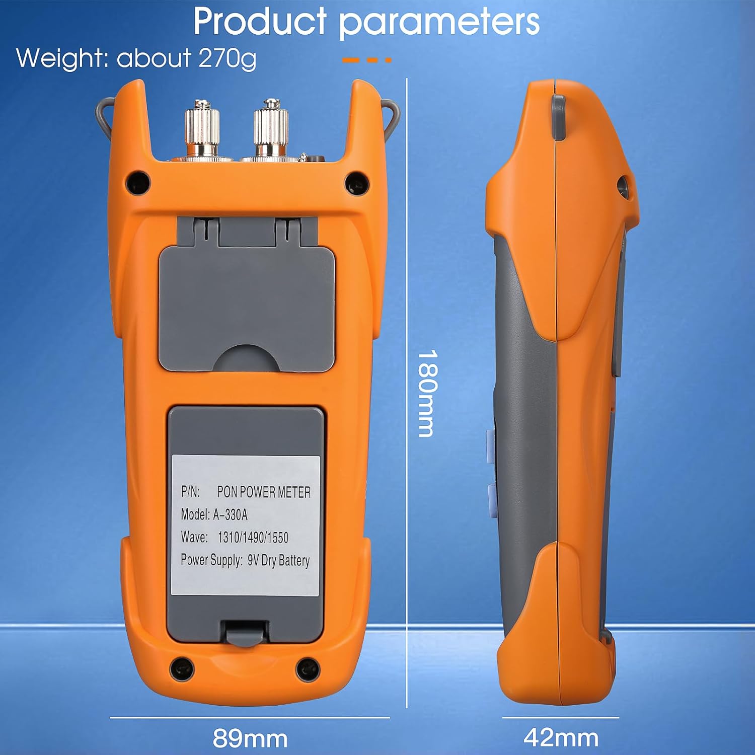 PON Optical Power Orange A-330A SCAPC Interface Optical Fiber Power Meter Network Online Detection Tester with SCAPC/FCAPC Adapter 1310 1490 1550nm