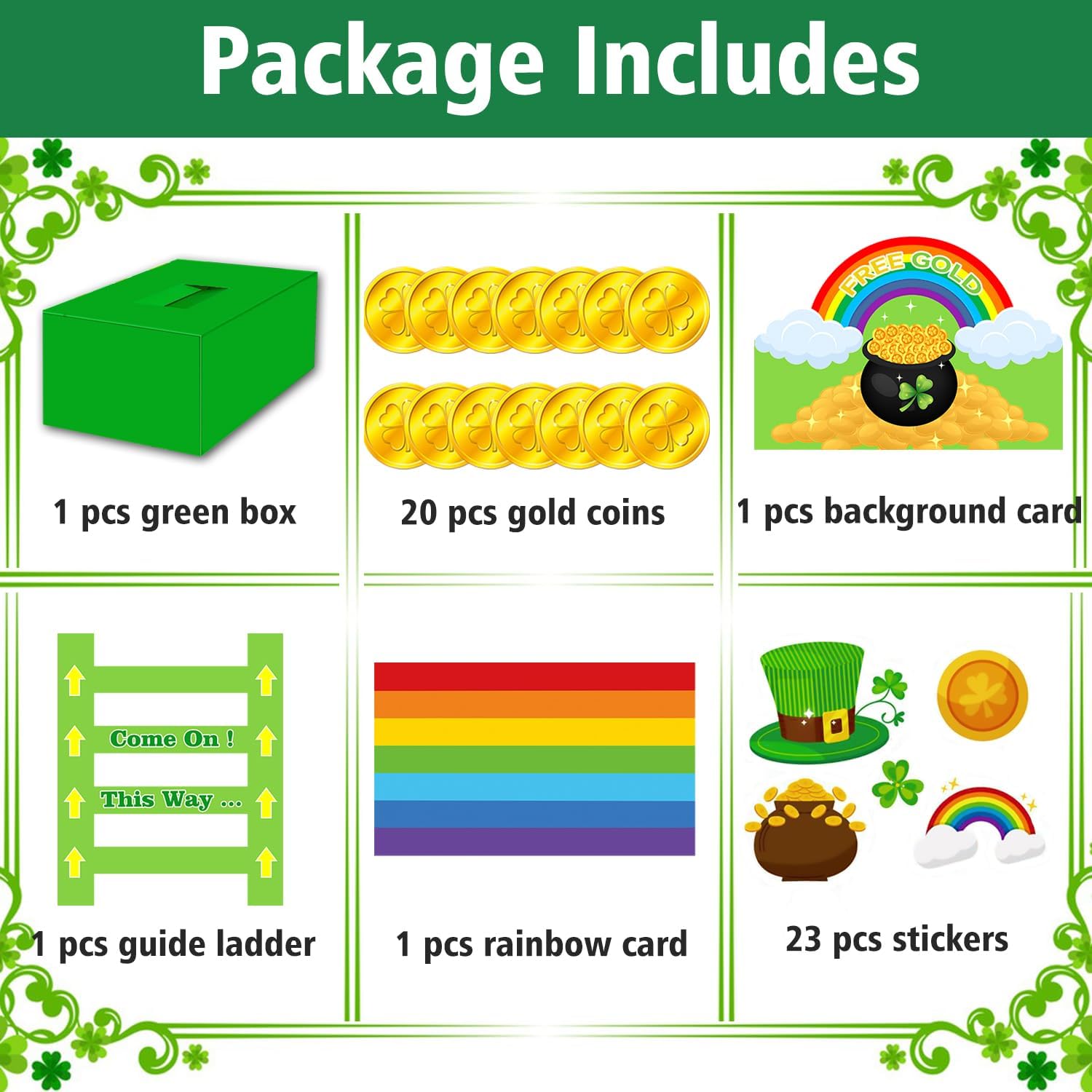 ZLIXING St Patricks Day Decorations for Leprechaun Trap Crafts Catch Kit for St Pattys Day Decor Accessories Party Favor Supplies