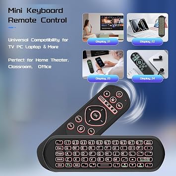 iPazzPort Air Mouse & Bluetooth Universal Remote, Backlit 2.4G USB Remote Control, for PC, Android, Smart TV, HTPC, Raspberry Pi 5
