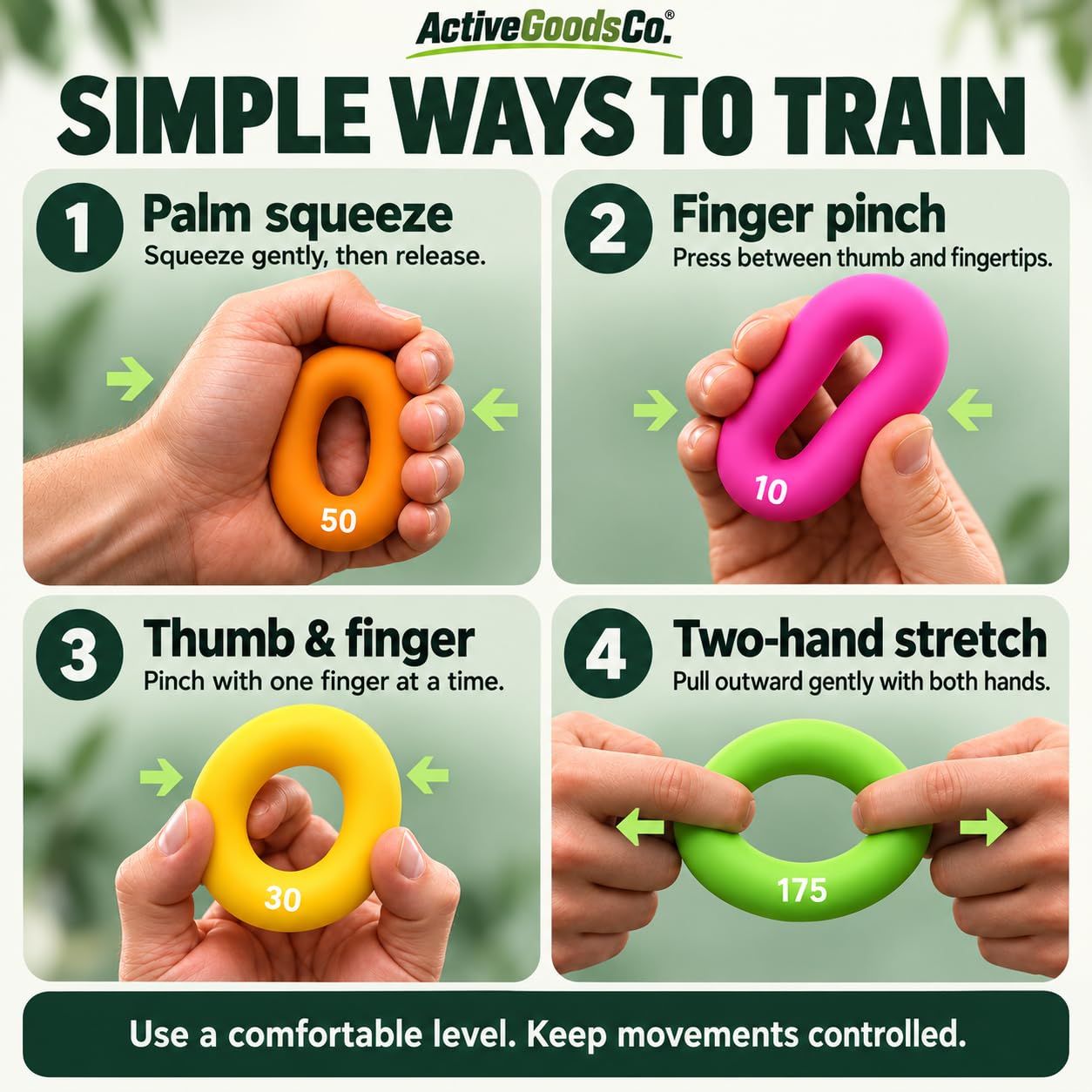 Hand Exerciser Rings - Grip Strength Training -7
