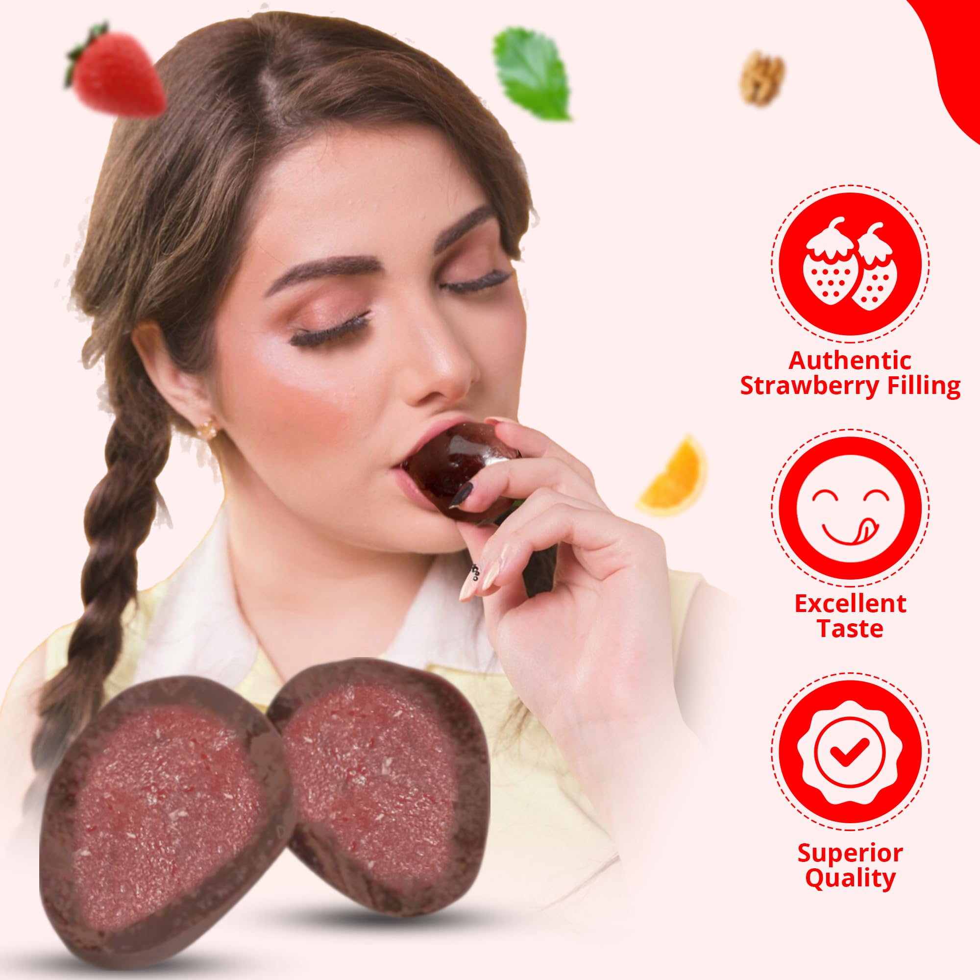 CHAMBALL Caja de Bombones Gourmet – Chocolates Originales para Regalar con Fresas, Naranja, Almendras, Pistachos y Nueces, Artesanales | Bombones para regalar, Chocolate Belga, Caja Regalo Chocolate