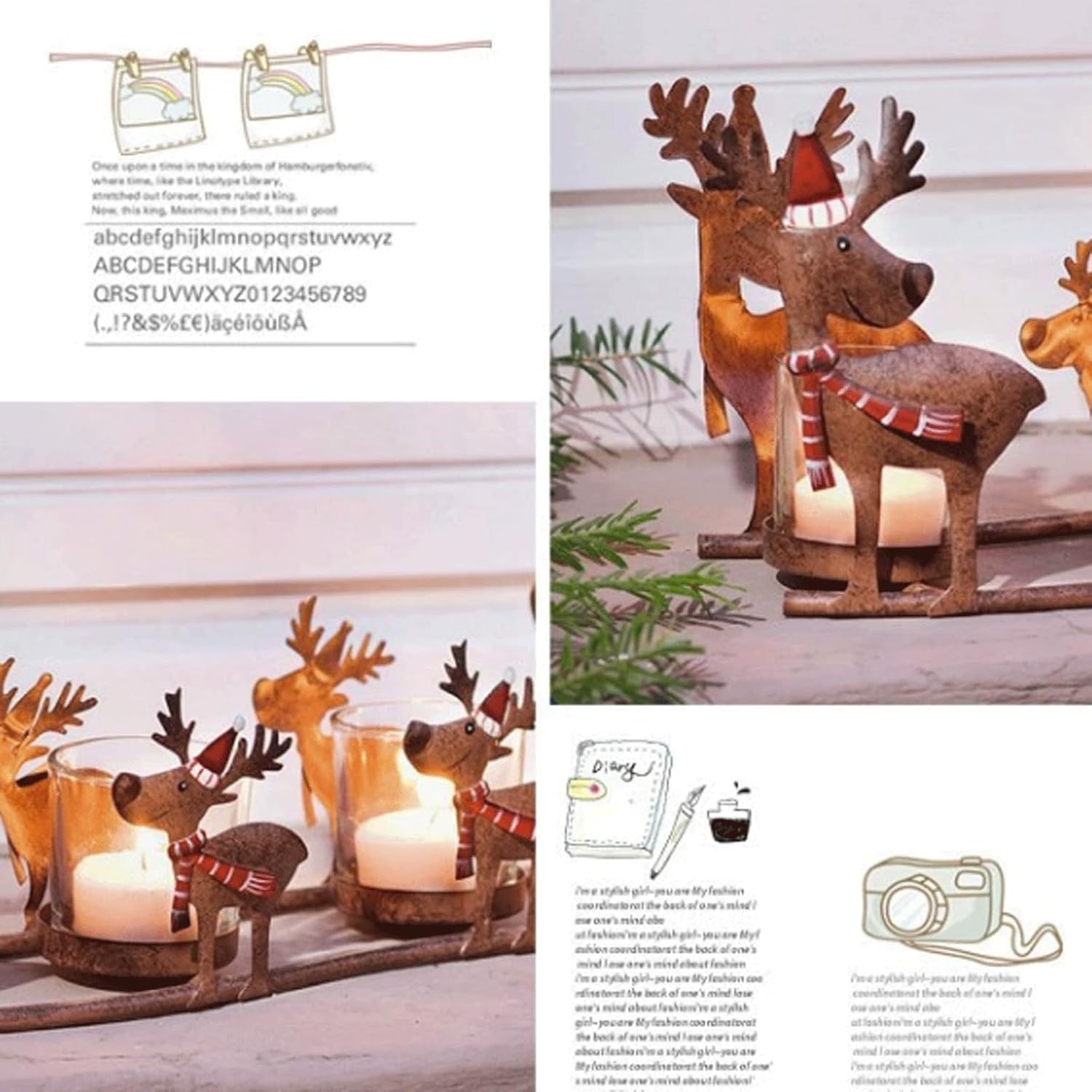 Table Centerpiece Vintage Reindeer Candle Holder - Christmas Candlestick Centerpiece for Tables Perfect Candle Holders for Table Decoration New House Gift