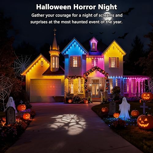 Miniatura 3 de Luces permanentes para exteriores profesionales de 200 pies luz de Navidad inteligente AI RGBTW, luces de alero fríocálidas para decoración de