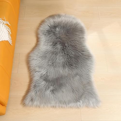 Miniatura 168 de Alfombra de piel sintética esponjosa de piel de oveja blanca, 4 x 6 pies, ultra suave, para dormitorio, mesita de noche, sala de estar, guardería