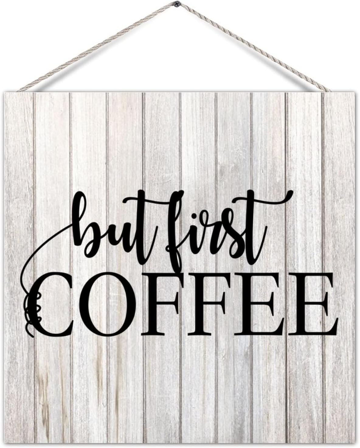 Wooden Pallet Sign But First Coffee Rustic Distressed Wall Pediment Wood Pallet Sign String Included Classical Wall Decor Wall Decor For Farmhouse Outdoor Outdoors 12in