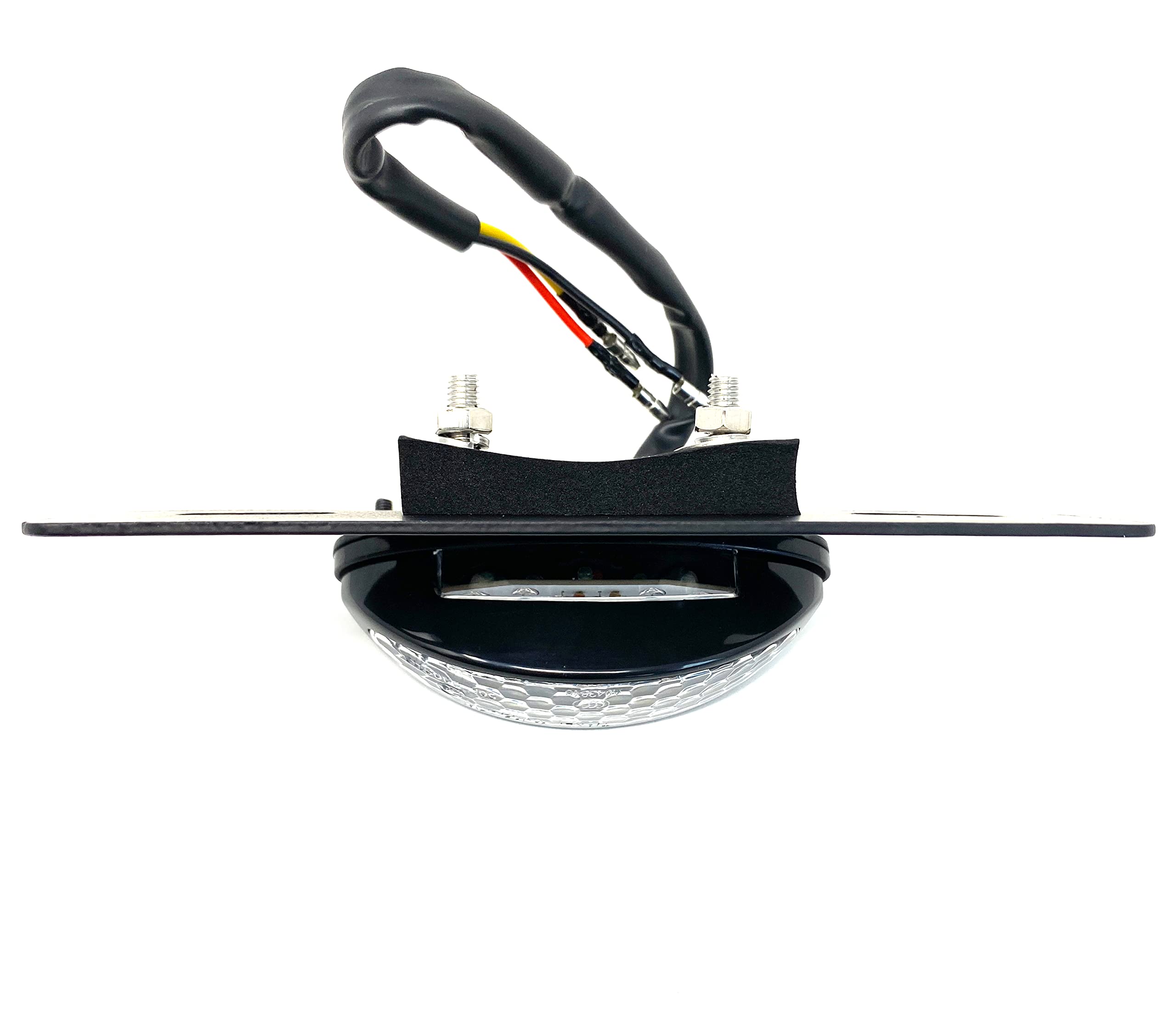 Alchemy Parts Noir Très Lumineux Norme E Transparent Lentille LED Rouge Queue Feux Stop avec Plaque Immatriculation Plaque Immatriculation Support pour Motos Motos Petit